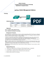 Lab2 - Configuring A Switch Management Address: Topology