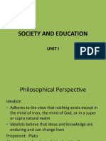 Society and Education: Unit I