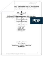 A Micro Project On Different UNIX Commands and Their Functions