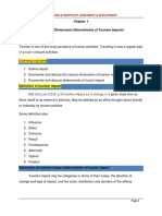 Definition, Dimensions Determinants of Tourism Impacts: Learning Outcome