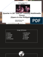 Quarter 4: 20 and 21 Century Multimedia Forms (Opera in The Philippines)