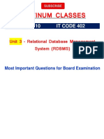 Unit 3 RDBMS Question and Answer