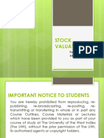 MGMT2023 Lecture 7 STOCK VALUATION - Parts I, II III