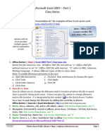 Excel 2007 Part 1 Class Notes