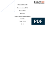 Matemáticas II: Tarea Semanal # 1 Unidad # 1