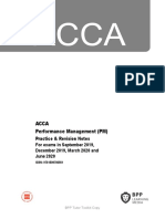 Acca Performance Management (PM) : Practice & Revision Notes