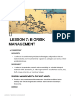 Lesson 7 Biorisk Management