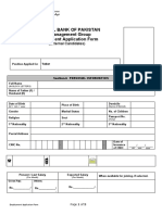 National Bank of Pakistan HR Management Group Employment Application Form