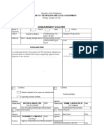 Disbursement Voucher: Department of The Interior and Local Government