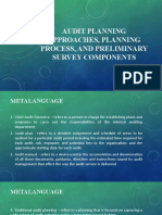 Audit Planning Approaches, Planning Process, and Preliminary Survey Components