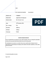 Examination Main Sit Question Paper: Year 2021/22: Module Code: Module Title: Module Leader