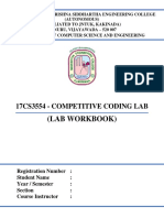 (Lab Workbook) : 17Cs3554 - Competitive Coding Lab