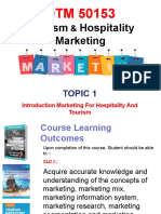 Tourism Hospitality Marketing: Topic 1