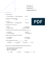 Date: - Total Marks: 50 Name: - Passing Marks: 35 Emp ID: - Passing Percentage: 70 % Time: 1 Hour