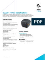 ZD230™ Printer Specifications: Standard Features