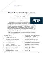 Mathematical Model To Simulate The Trajectory Elements of An Artillery Projectile Proof Shot