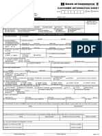 Bank of Commerce - Customer Information Sheet