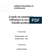 Study On Consumers Willingness To Buy Eco Friendly Product