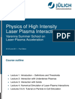 Physics of High Intensity Laser Plasma Interactions