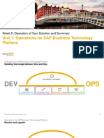 Unit 1: Operations For SAP Business Technology Platform: Week 5: Operation of Your Solution and Summary