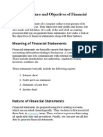 Meaning, Nature and Objectives of Financial Statements