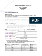 Practice Worksheet-Datatypes Answers Rushabh 8B6