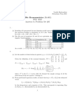 MSC Econometrics (Ec402) : 2021-2022 Answers To Problem Set #6