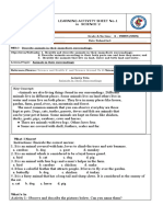 Learning Activity Sheet No.1 in Science 2: Key Concept