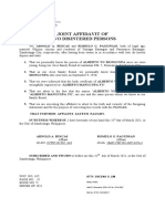 Joint Affidavit of Disinterested Persons