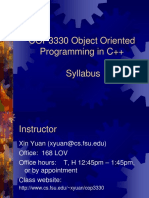 COP3330 Object Oriented Programming in C++ Syllabus