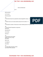 CBSE Class 9 Science Worksheet - Atoms and Molecules