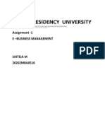 Assignment - 1 E - Business Management