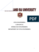 Civil Engineering Lab Manual Hydraulics Engineering Department of Civil Engineering