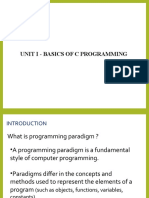 Unit I - Basics of C Programming