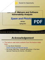 Spam and Phishing: CAP6135: Malware and Software Vulnerability Analysis