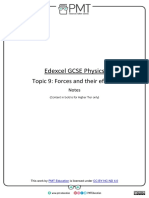 Edexcel GCSE Physics: Topic 9: Forces and Their Effects