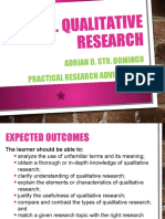 Unit Ii. Qualitative Research: Adrian D. Sto. Domingo Practical Research Adviser, M SC