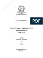 Osmania University: Master of Computer Applications (MCA) Semester III and IV 2020 - 2021