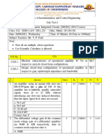 Unit Test-I Linear Integrated Circuits 21-22 YPP