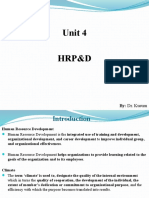 Revised Unit 4, HRP&D