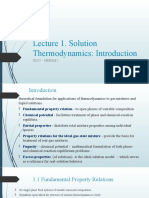 Lecture 1. Introduction To Solution Thermodynamics