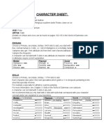 Character Sheet:: Attributes