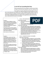 Scenarios For HIV Test Counselling Role Plays: Scenario 1