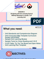 Session 6: Designing With The Learning Goal of Making Meaning in A Grade 7-10 Learning Unit