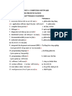 Unit 5: Computer Software I. Vocabulary and Pronunciation Match English Terms and Vietnamese Translations English Vietnamese