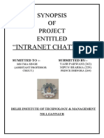 Synopsis OF Project Entitled: "Intranet Chatting"