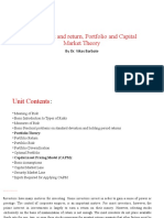 Unit 5-Risk and Return, Portfolio and Capital Market Theory