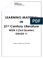 Learning Material IN 21 Century Literature: WEEK 2 (3rd Quarter) Grade 11