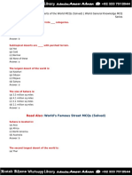 Deserts of The World MCQs (Solved) - World General Knowledge MCQ Series