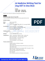 Practice Mock Medicine Writing Test For Cracking OET in One Shot